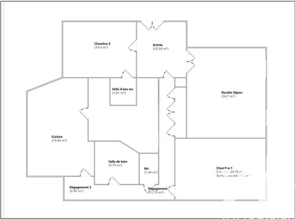 Plan - Appartement Mixte avec Chambre de Service à Paris 17e