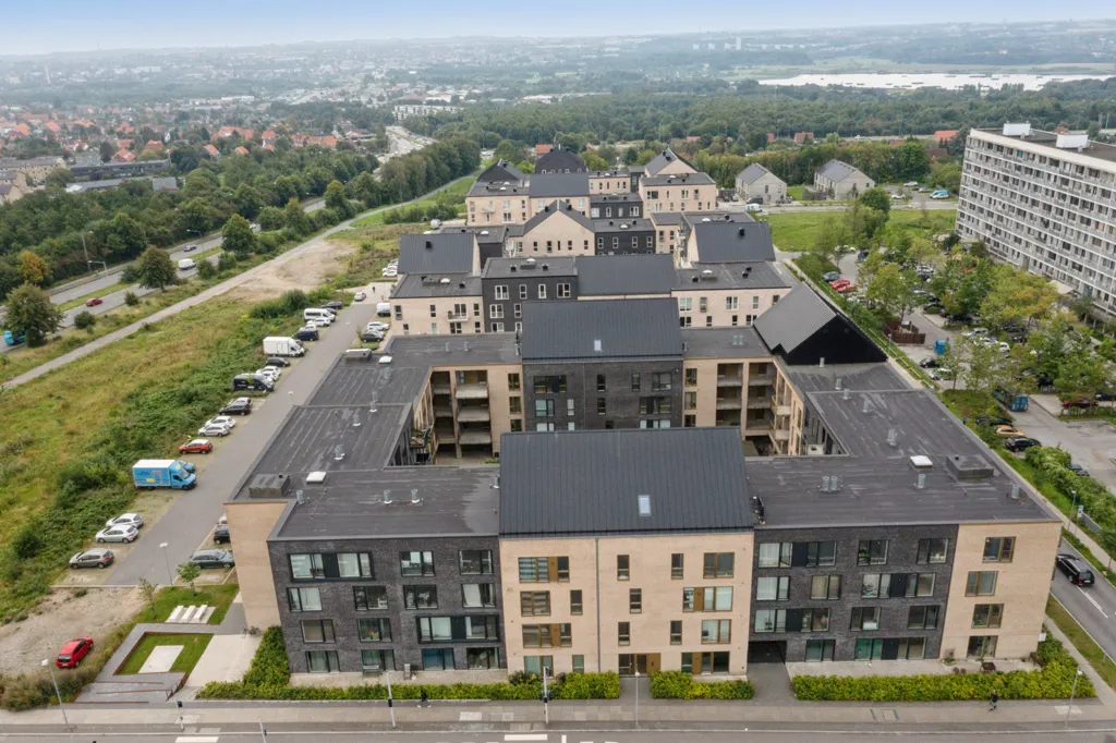 Vue aérienne - Modern Apartment with Garden Access in Aarhus