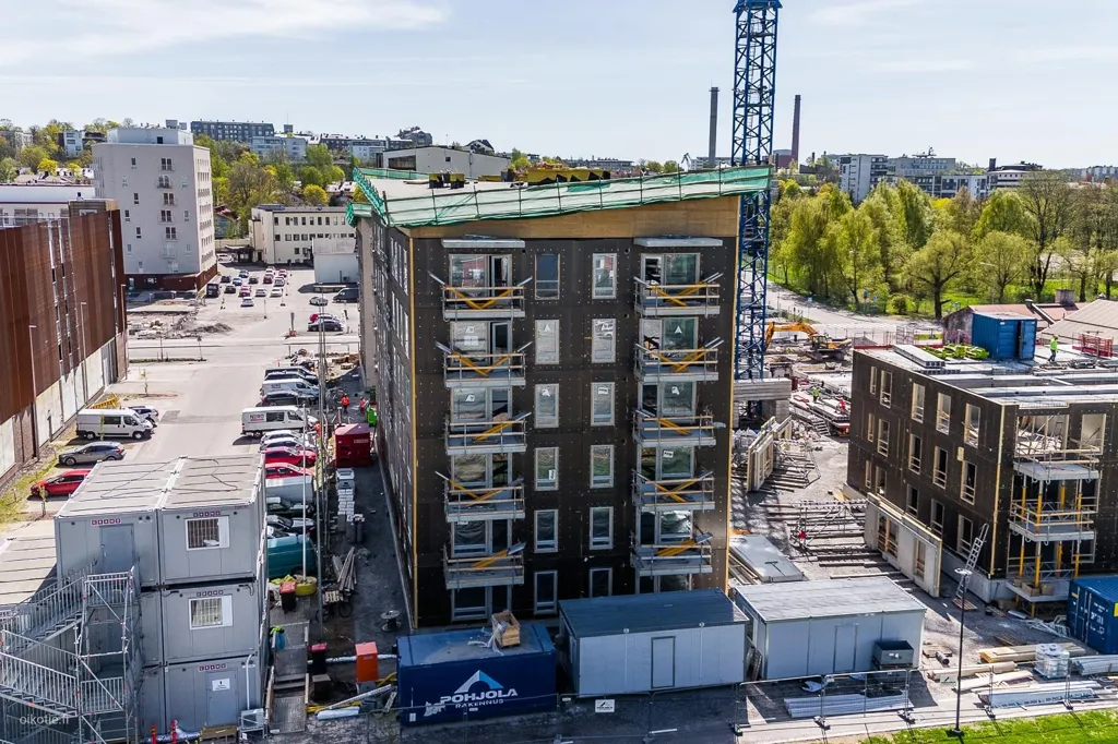 Aerial - Modern Apartment with Balcony in Iso-Heikkilä