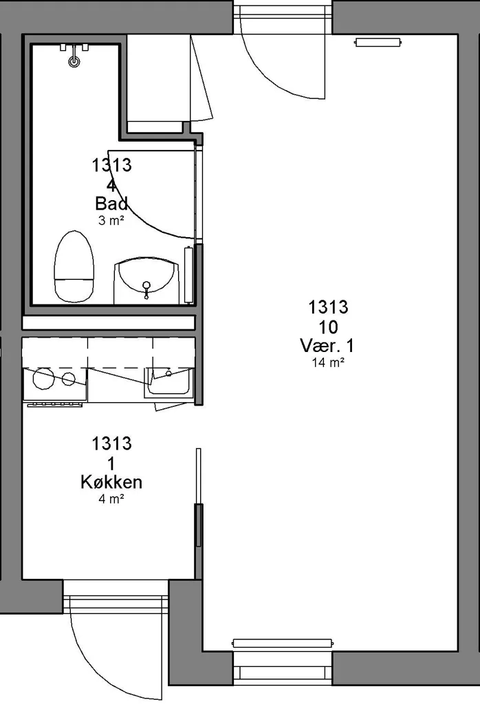 Plan - One-Bedroom Flat with Campus Access in Herning