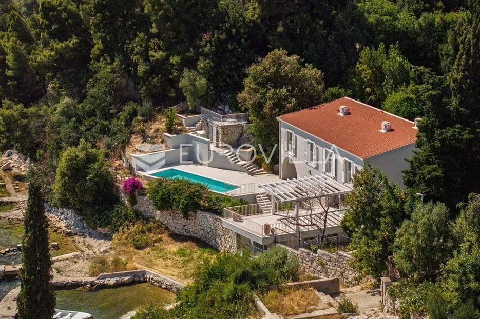 Vue aérienne - Renovated Villa with Private Marina in Trogir