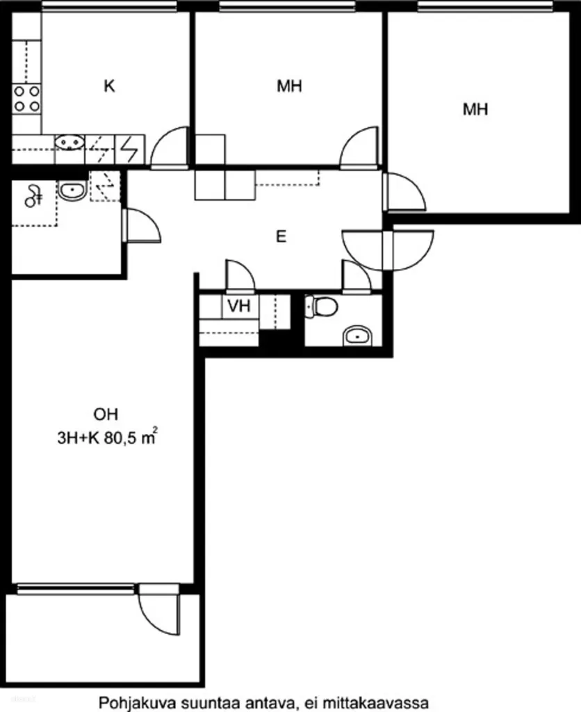 Plaan - Spacious Apartment with Balcony in Mikkola, Vantaa