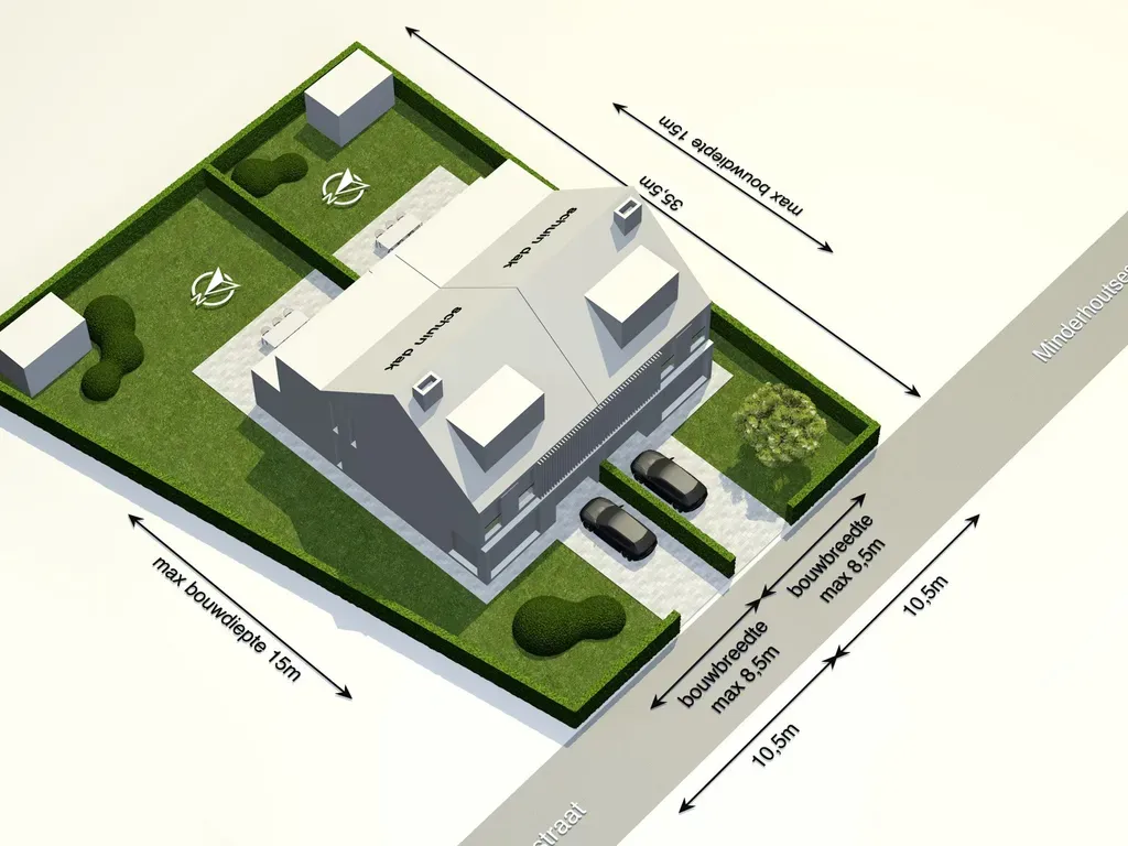 Plan - Terrain pour 2 Bâtiments Semi-ouverts à Minderhout