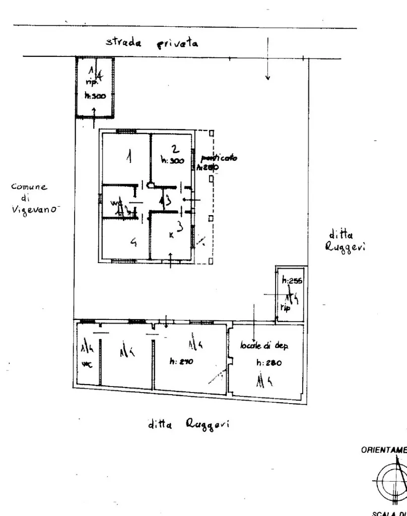 Plan - Renovated House with Garden in Vigevano