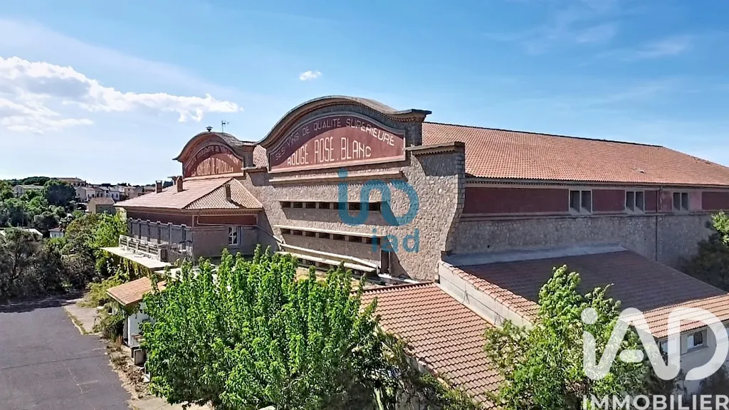 Vue aérienne - Ancienne cave coopérative avec bureaux à Pouzolles