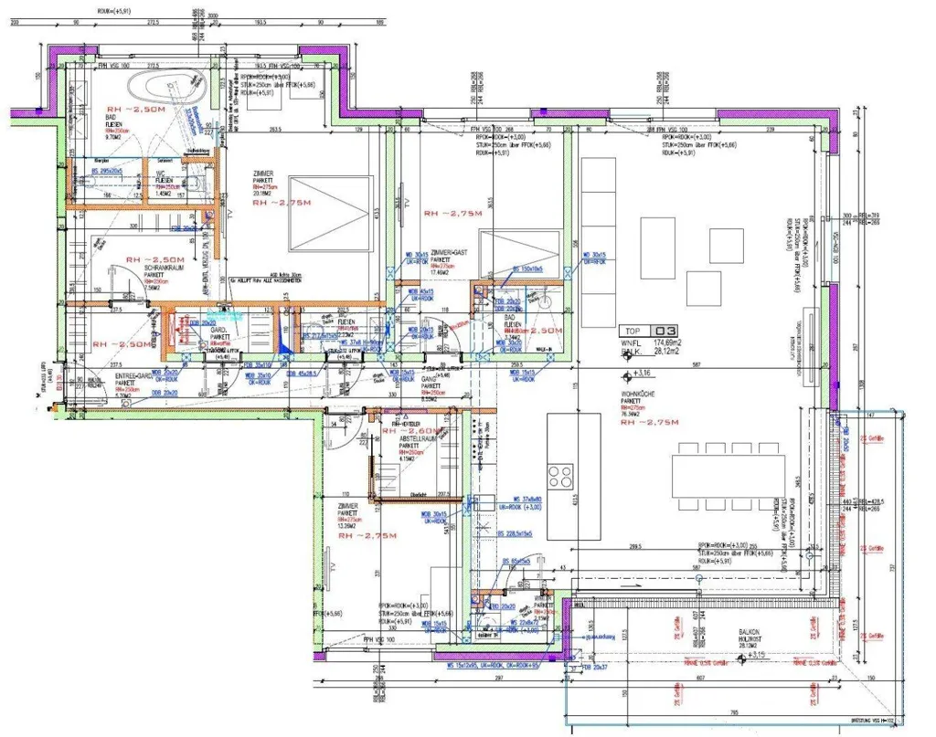 Plan - 4-Bedroom Apartment with Panoramic Balcony in Vienna
