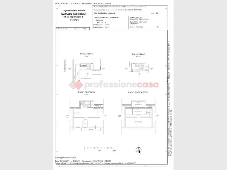 Plan - Rear-Facing Duplex with Terraces in Campi Bisenzio