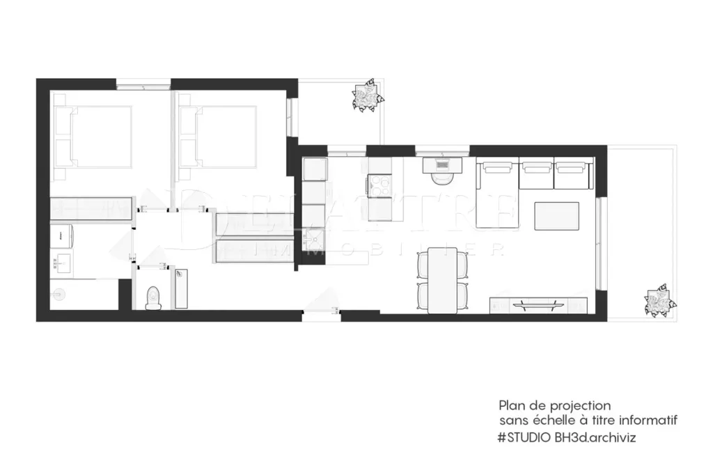 Plan - Appartement en Dernier Étage avec Vue Mer à Antibes