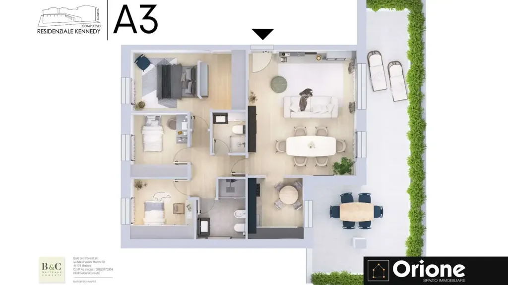 Floor Plan - Luxury Apartment with Terrace in Formigine