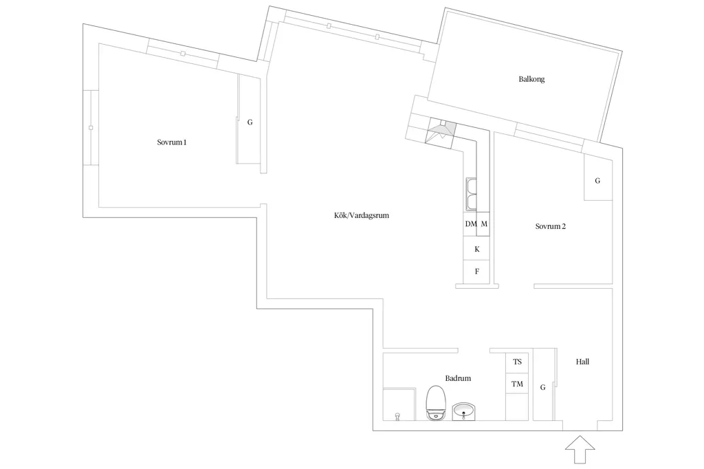 Plan - Apartment with Balcony in Söder, Halmstad