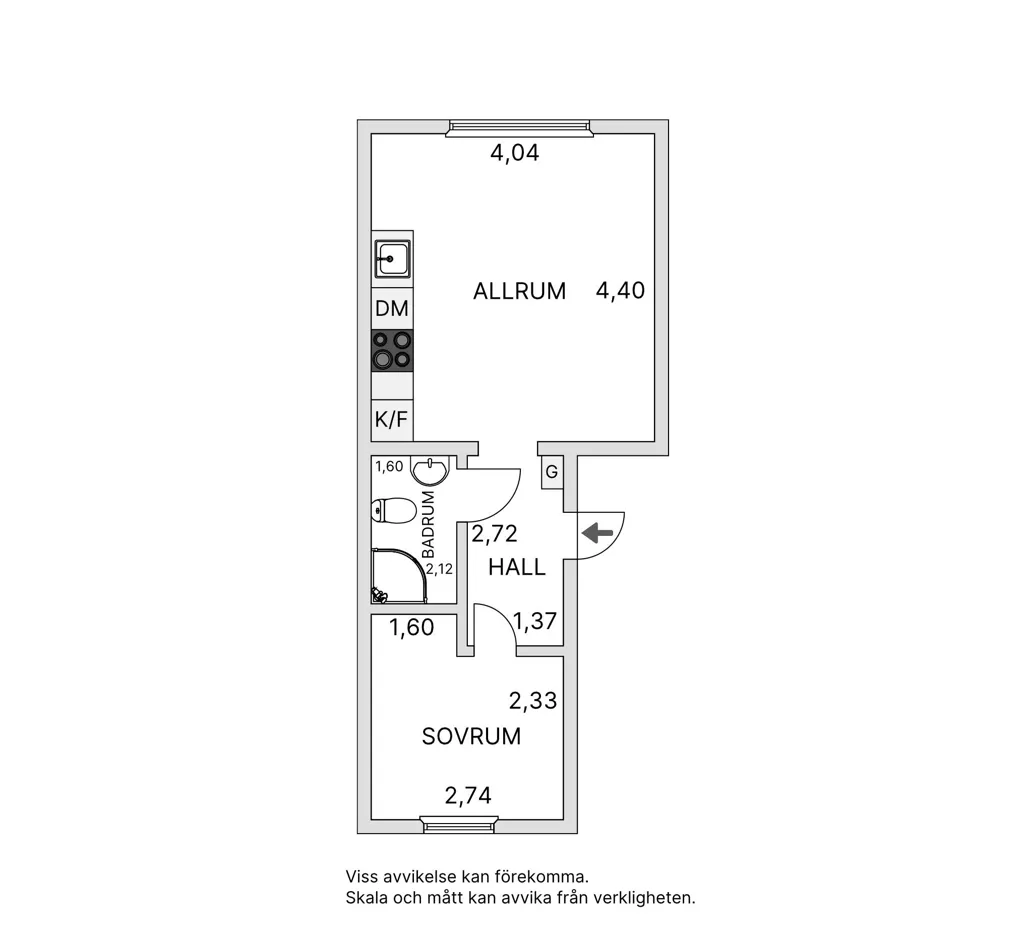Plan - Compact Two-Bedroom in Central Lidingö