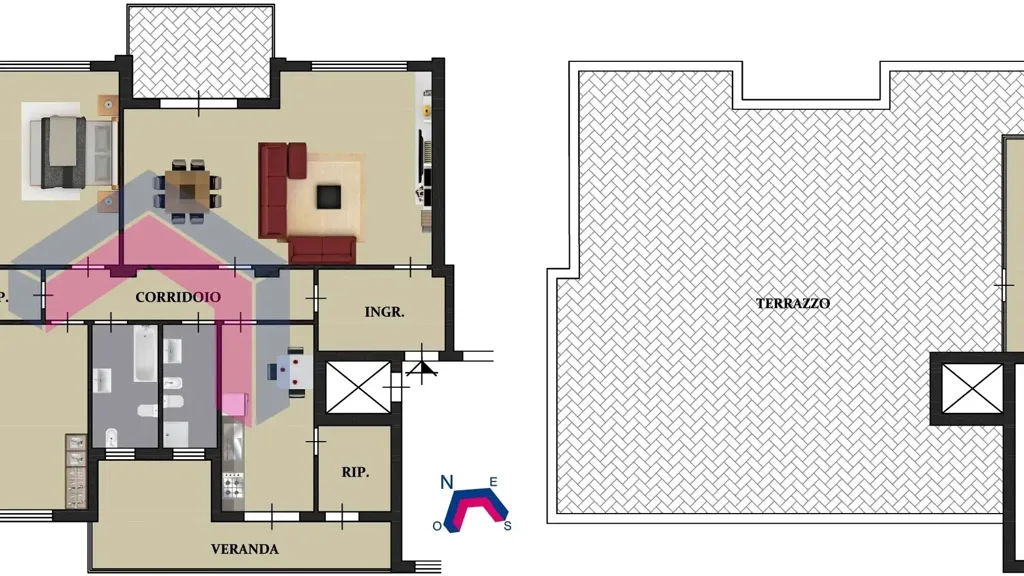 Plan - Panoramic Penthouse with Terrace in Palermo