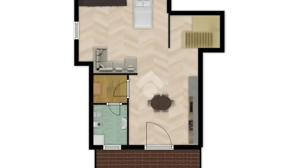 Floor Plan - Bright 2-Bedroom Apartment with Balcony in Corbetta