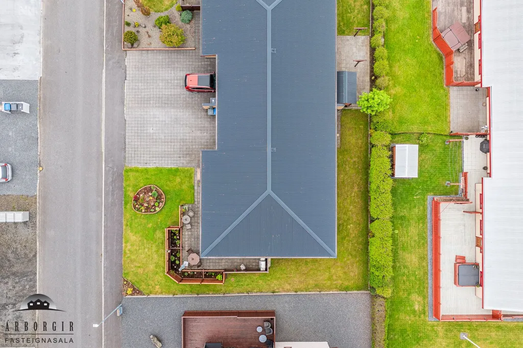 Vue aérienne - Duplex with Garden in Selfoss