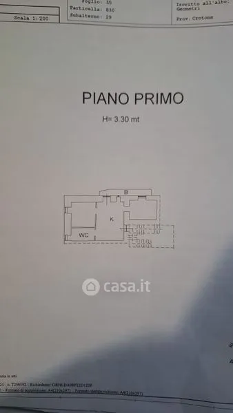 Planimetria - Rustic Trilocale with Balcony in Crotone