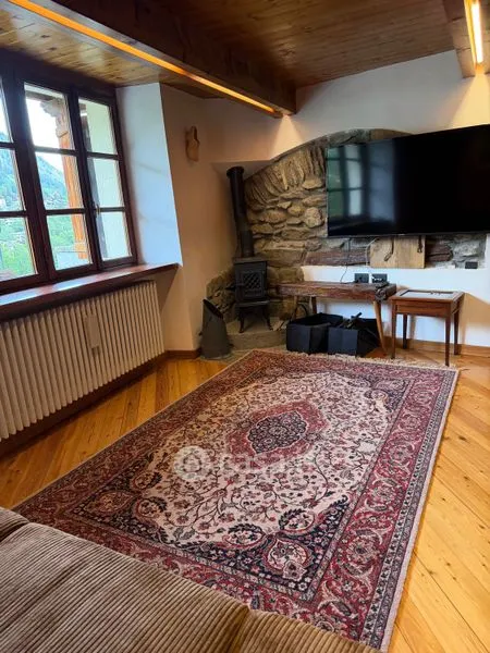 Séjour - Trilocale with Garden View in Courmayeur