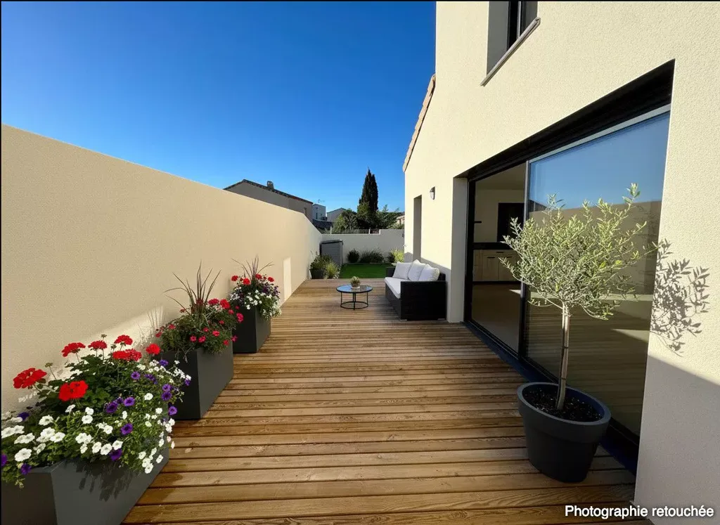 Terrasse - Villa Neuve avec Piscine à Bessan
