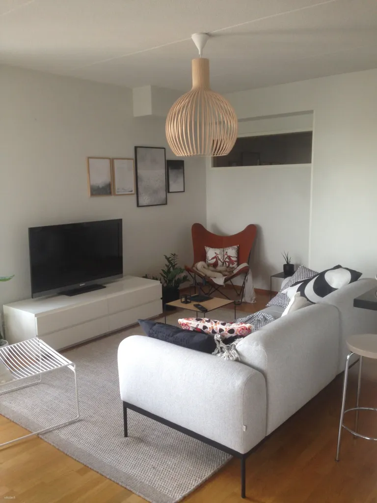 Living Room - Bright Penthouse with Sauna in Oulu