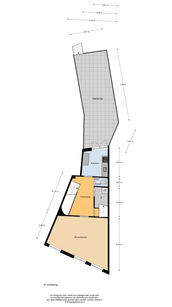 Plaan - Maisonnette with Rooftop Terrace in Hoorn