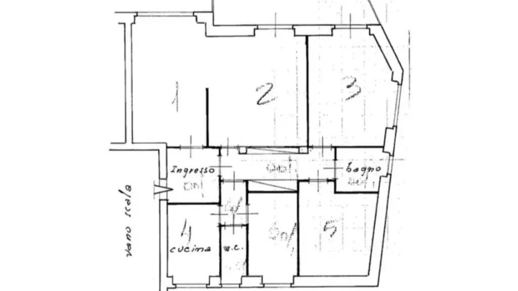 Plan - Apartment with Triple Exposure in Balduina, Rome