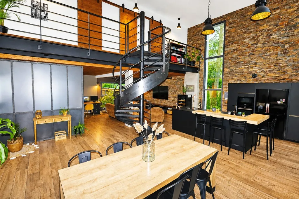 Salle à manger - Villa Contemporaine avec Piscine à Saint-Maurice de Lignon
