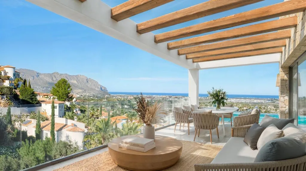 Terrace - Luxury Villa with Sea View in Pedreguer
