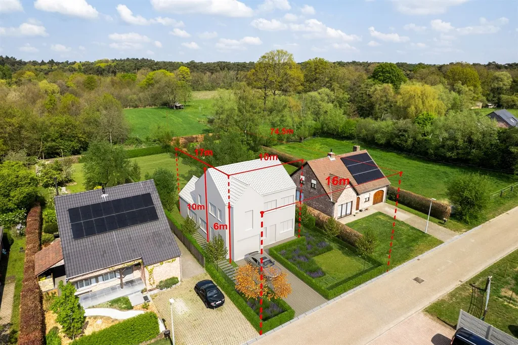 Vue aérienne - Terrain pour Construction dans le Calme à Herentals