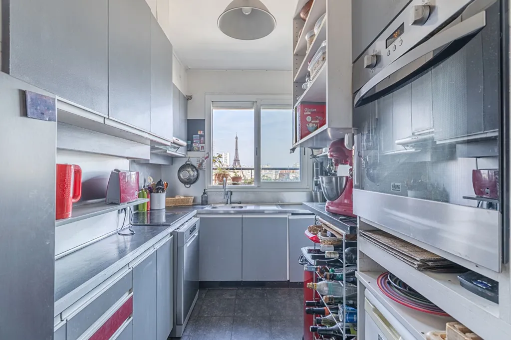 Köök - Duplex with Tour Eiffel View in Paris 15e