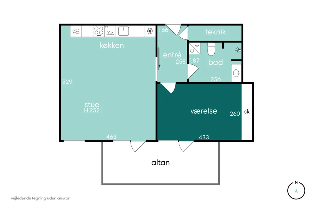 Plan - 2-Bedroom Apartment with Balcony in Aarhus