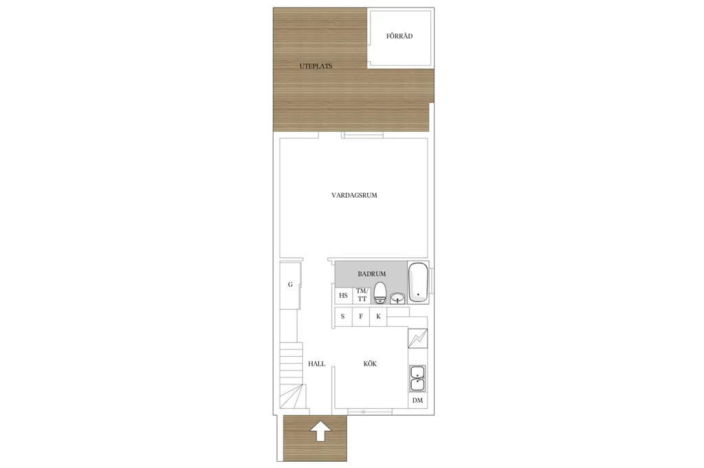 Planimetria - BR Flat with Garden and Balcony in Balltorp