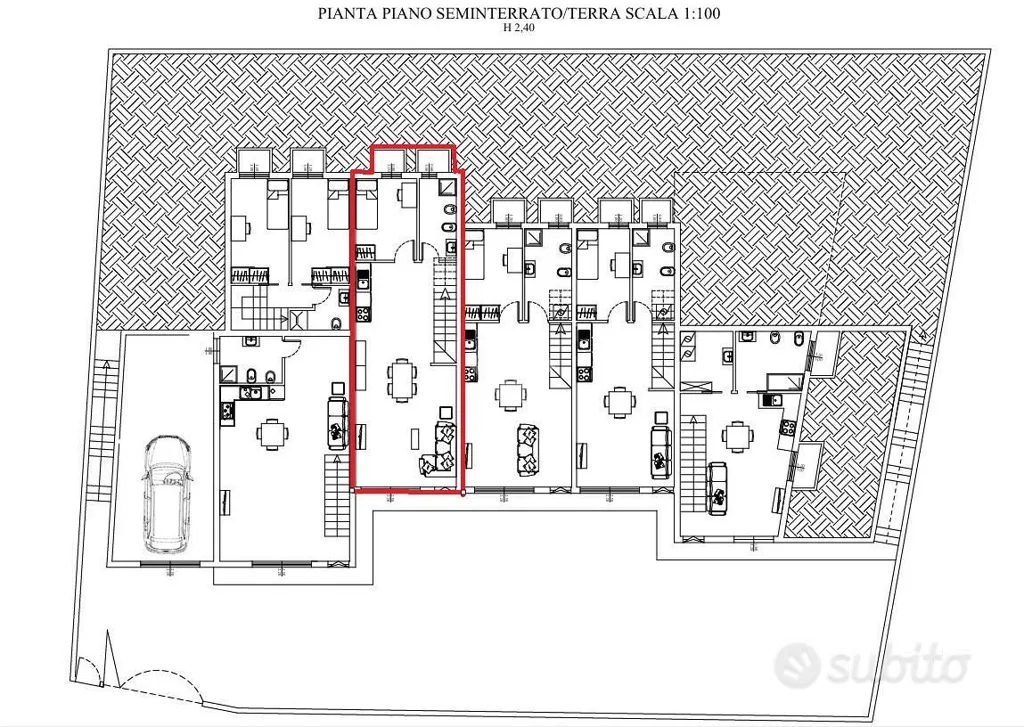 Plaan - Terraced Villa with Garden in Cagliari