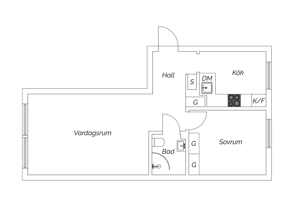 Plan - Apartment with Original Details in Gothenburg