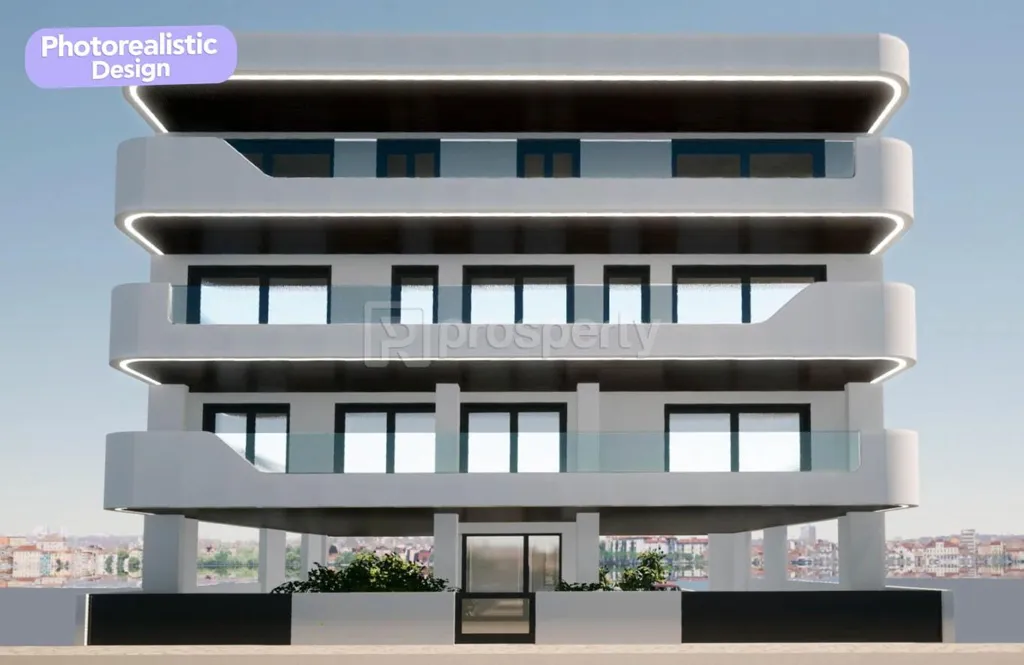 Under-Construction Apartment with City View in Thermi