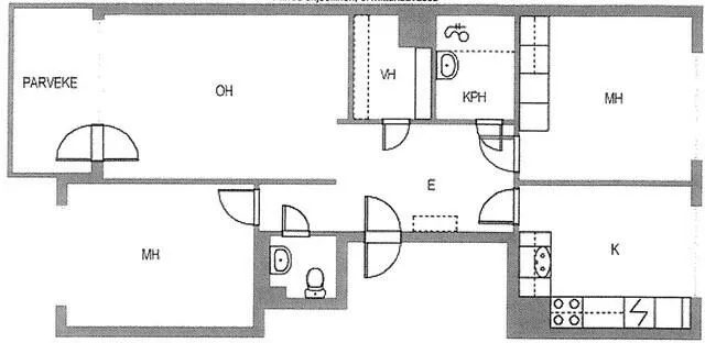 Plaan - Apartment with Balcony on Koulukatu, Tampere