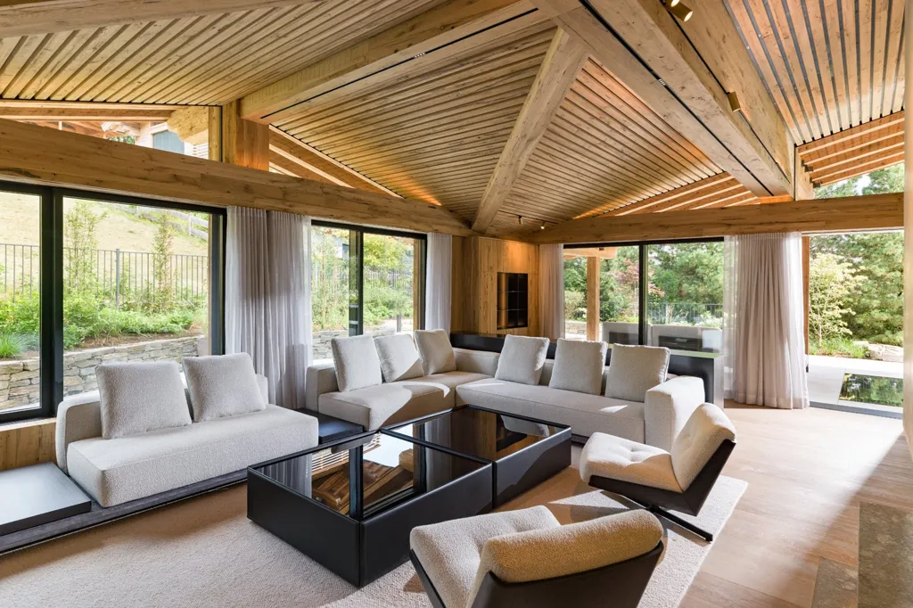 Séjour - Luxury Chalet with Indoor/Outdoor Pools in Reith