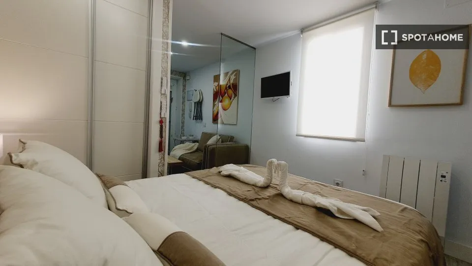 Bedrooms - Furnished Studio in Trafalgar, Madrid