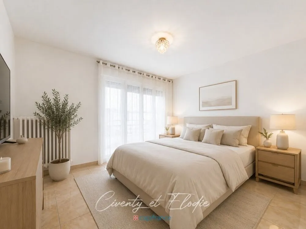 Chambres - Appartement 7 Pièces avec Balcons en Centre-Ville d'Albertville