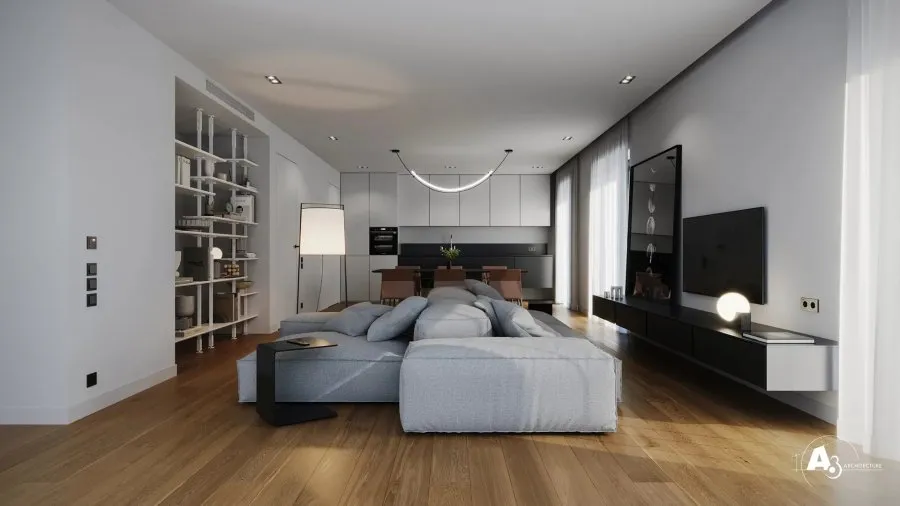 Séjour - Appartement Neuf avec Balcon à Mamer