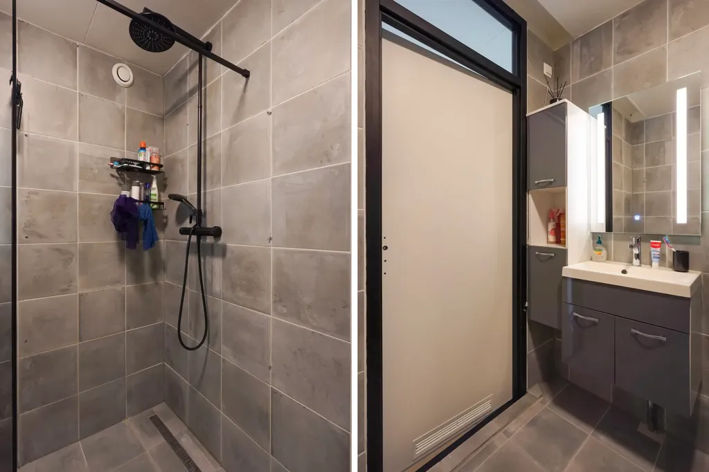 Salles de bain - 5-Bedroom Gallery Flat with Balcony in Leidschendam