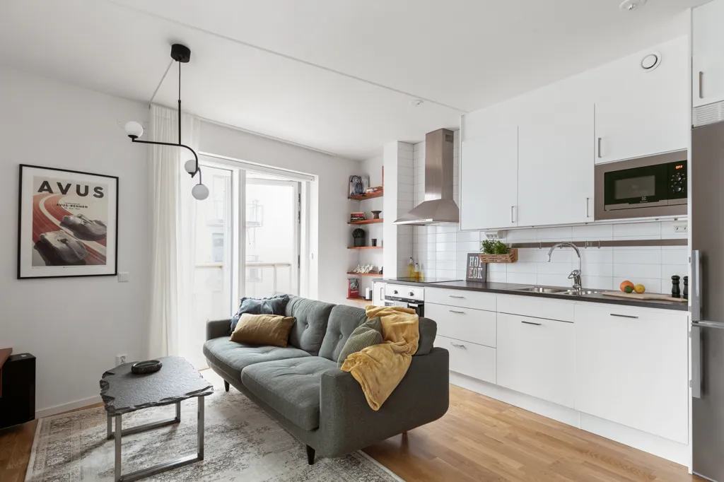 Soggiorno - Corner Flat with Balcony in Göteborg