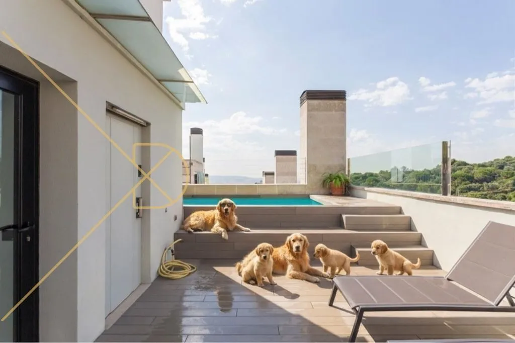 Vue aérienne - Contemporary Adjoined House with Pool in Sarrià