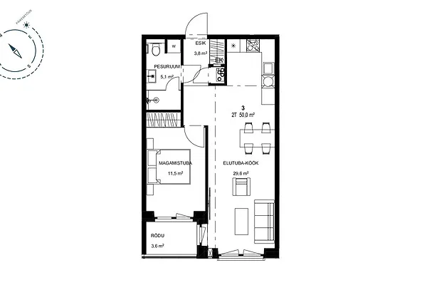 Floor Plan - Apartment with Garden in Keila, Harjumaa
