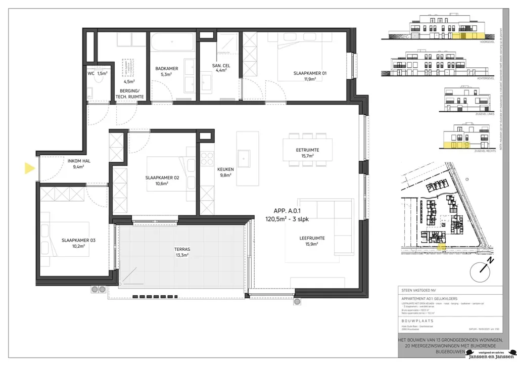 Plan - Newly Built Apartment with Terrace in Gooreind