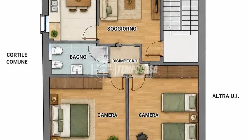 Plan - Terrace Flat in Albese Con Cassano