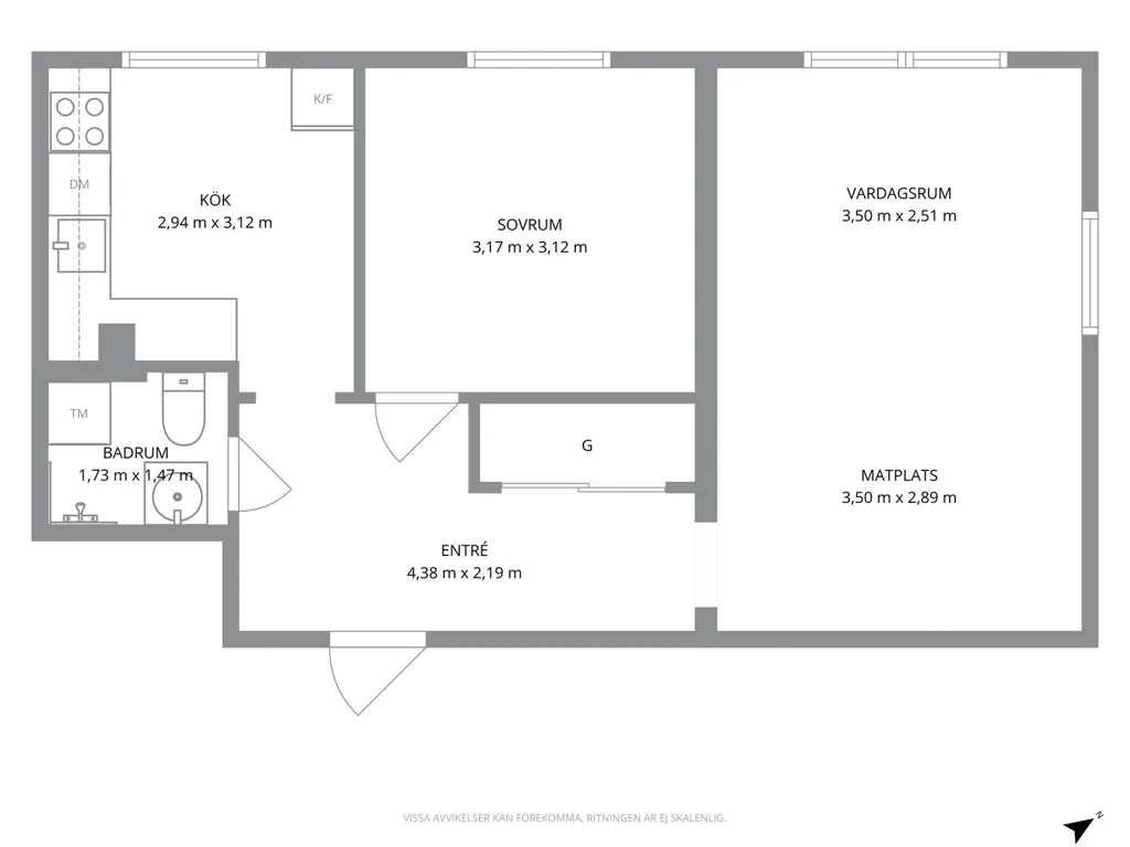 Appartement 2 pièces à Göteborgs kommun
