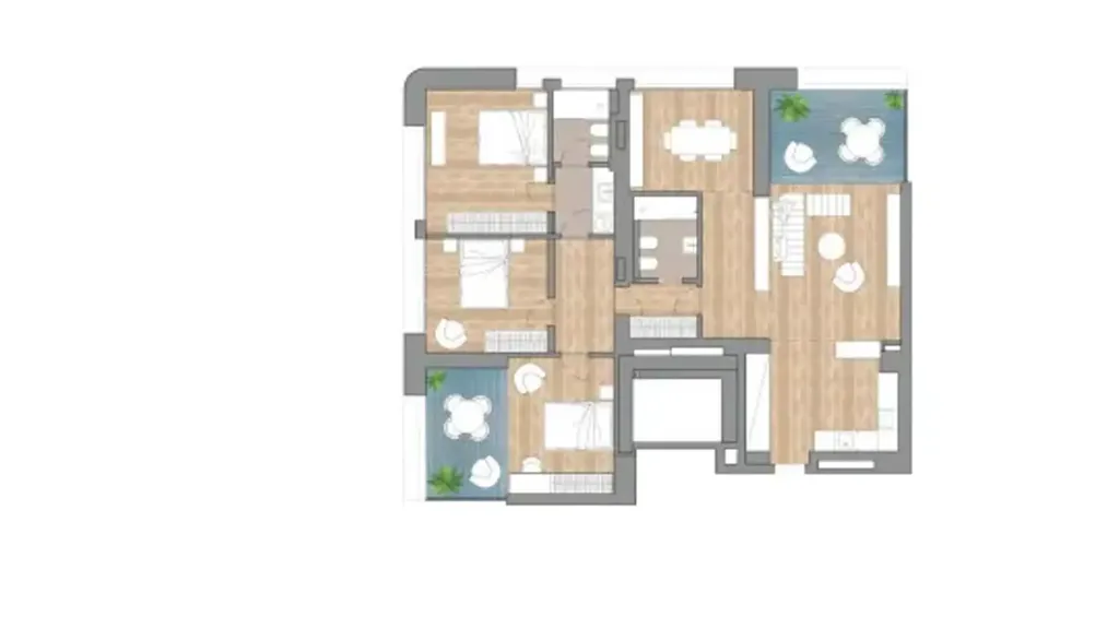 Floor Plan - Contemporary Quadrilocale with Loggia in Florence