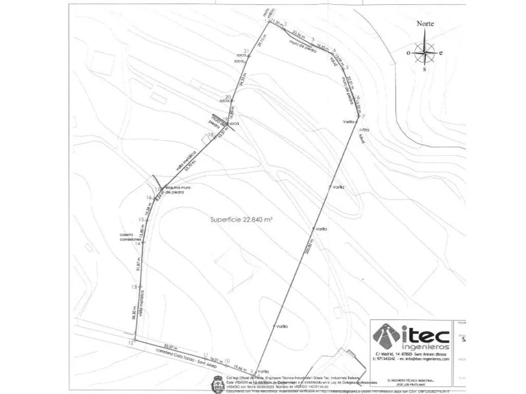 Plan - Development Land with Sea Views near Cala Tarida