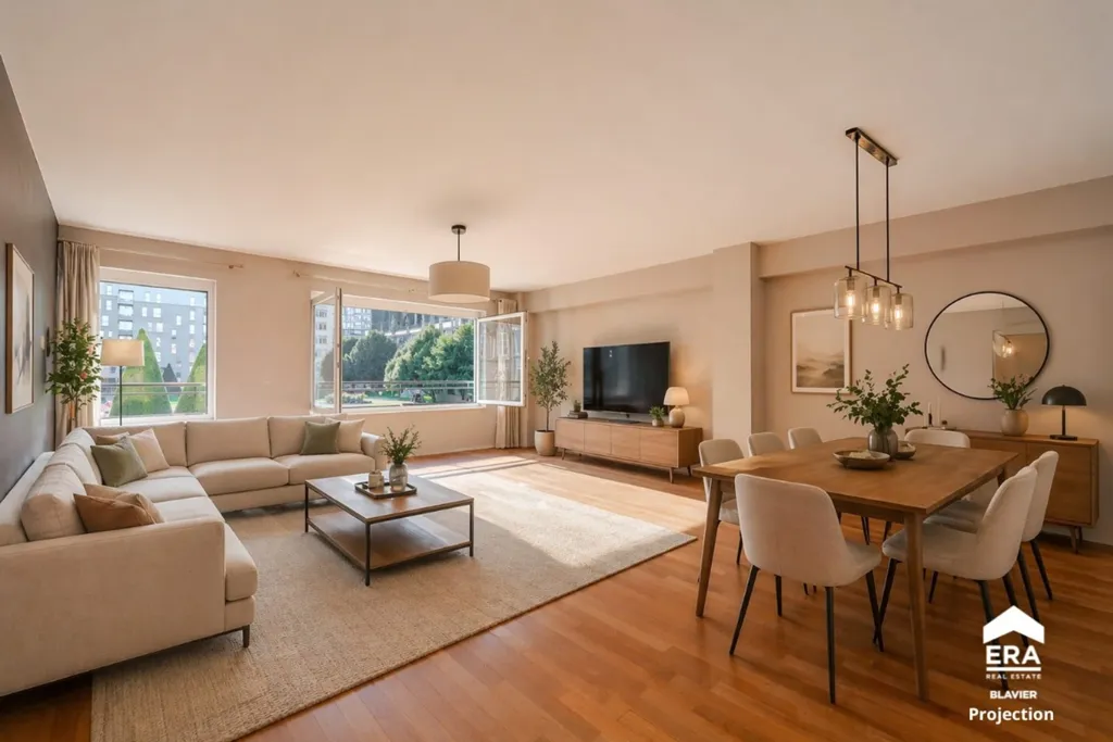 Séjour - Appartement de rez-de-chaussée avec terrasse en centre-ville