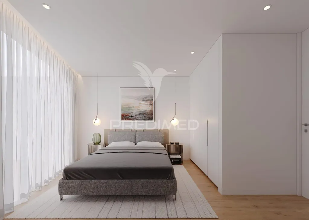 Chambres - Modern T2 Duplex with Garage in Lamas