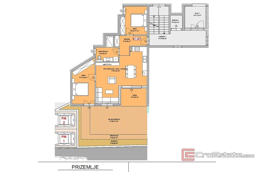 Plan - Modern Ground Floor Apartment with Sea View in Omis